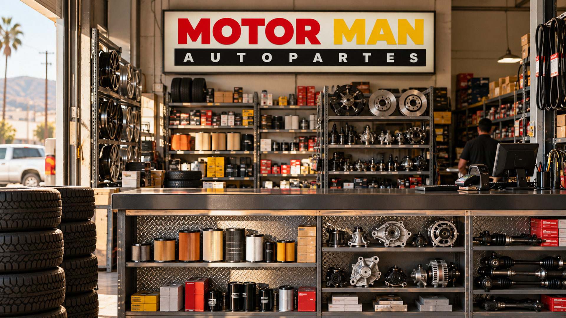 Mostrador de refacciones MotorMan en Tijuana